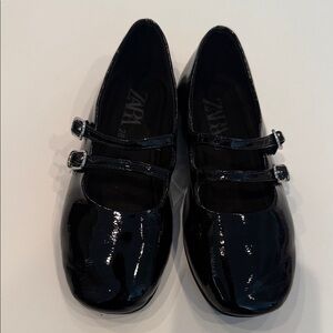Zara Kids Shiny Black Dress Shoes